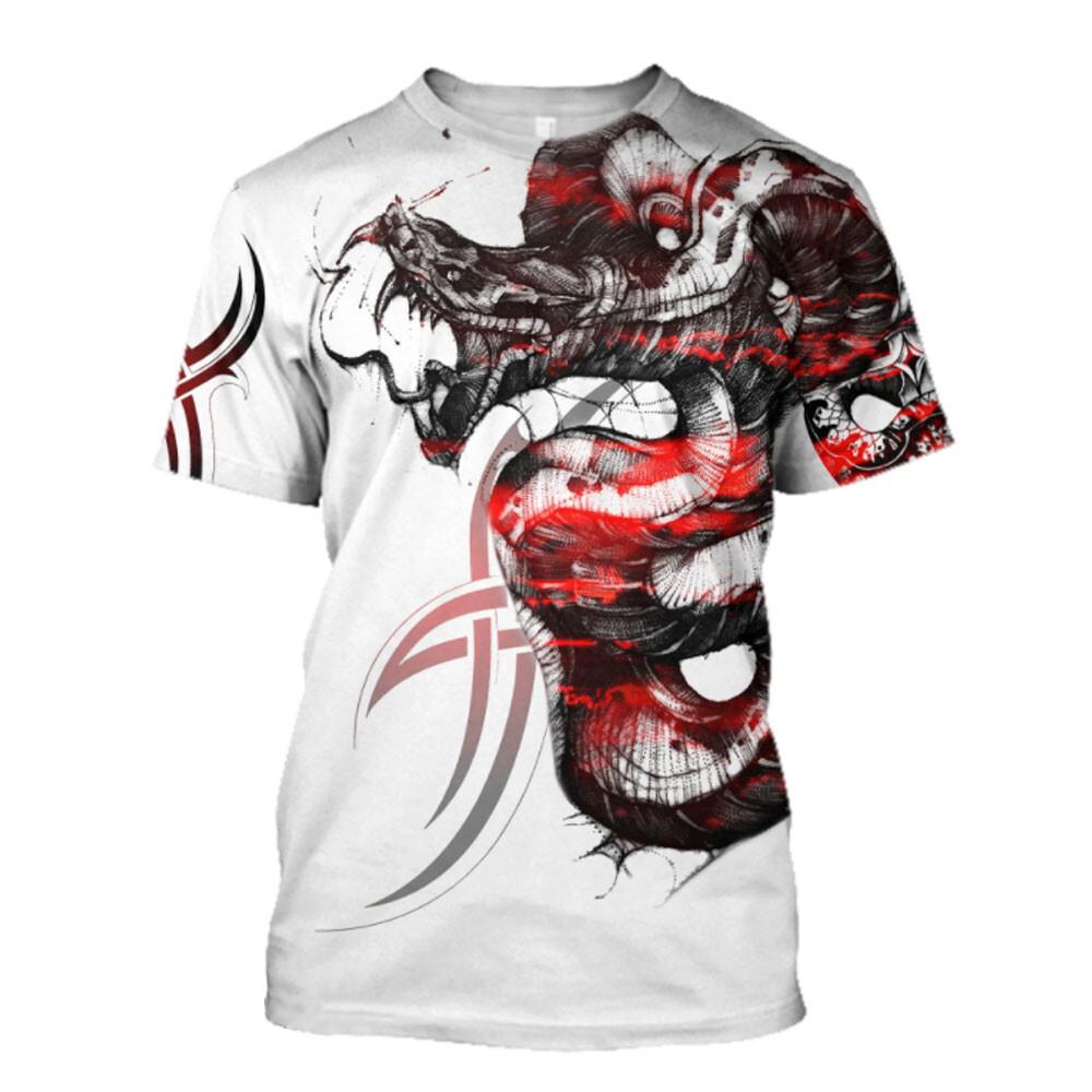 Summer Women's T-shirt Snake 3D Pattern Print Outdoor Female Casual Round Neck Short Sleeve T Shirts Oversize Clothing
