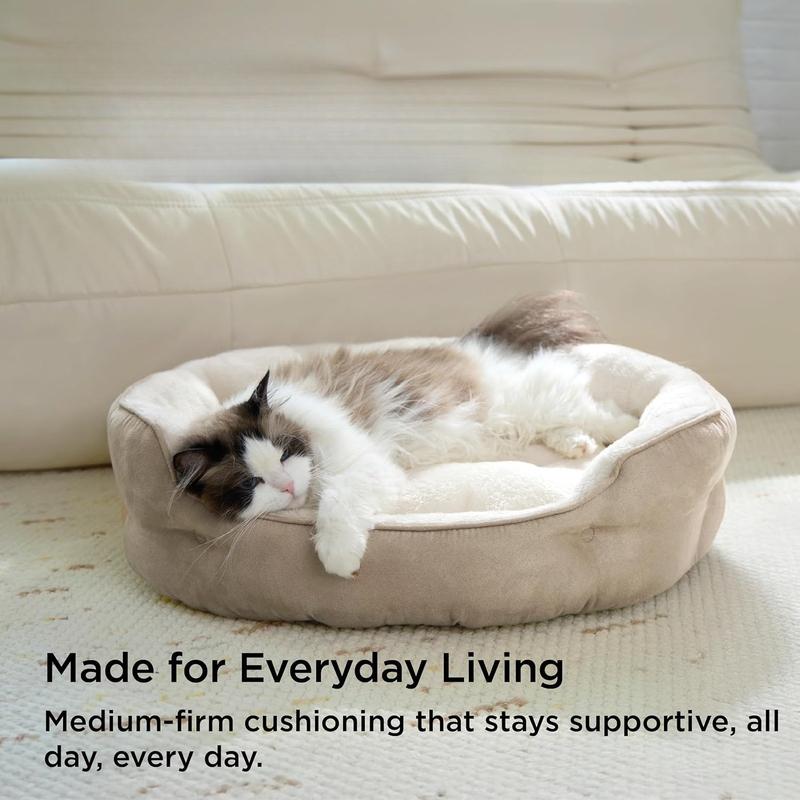 2026 New Arrival Small Dog Bed Washable,Round Cat Beds For Indoor Cats Camel Puppies and kittensNon‑slip Design At the Bottom