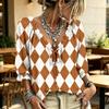 Women's Casual Print Ruffle V-Neck Tie-Front Top for Everyday Wear