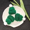 10pcs Mini Christmas Hat Pompoms-Red,White Design with Green Accents,Perfect for DIY Crafts,Christmas Tree Decorations