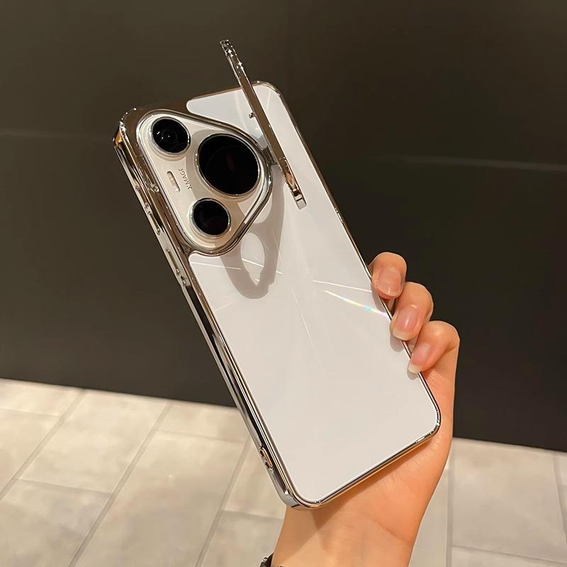 CD Patterned Laser Lens Bracket Suitable for Huawei Pura70pro Mobile Phone Case New P70 Full Inclusive Anti Fall Protection Case