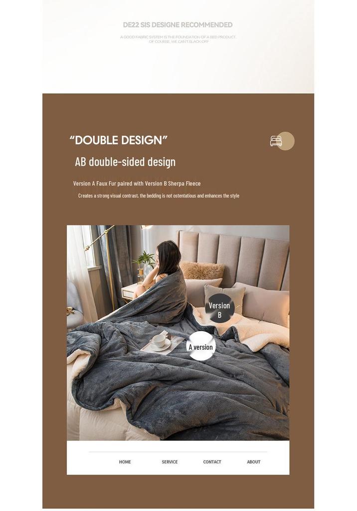 Luxurious Double-Sided Lambswool Plush Blanket & Duvet Cover