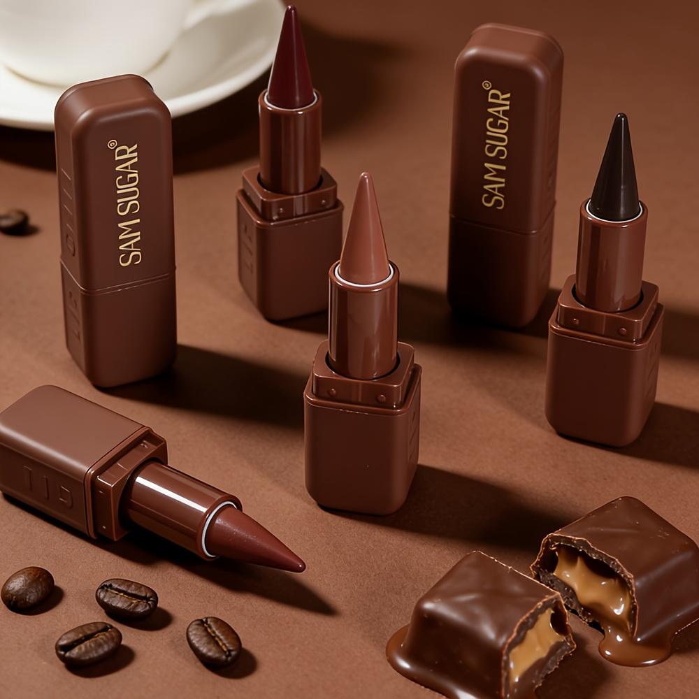 Matná čokoládová rtěnka, 6 barev, Dlouhotrvající voděodolná rtěnka, Hladký sametový tón na rty pro denní & párty make-up
