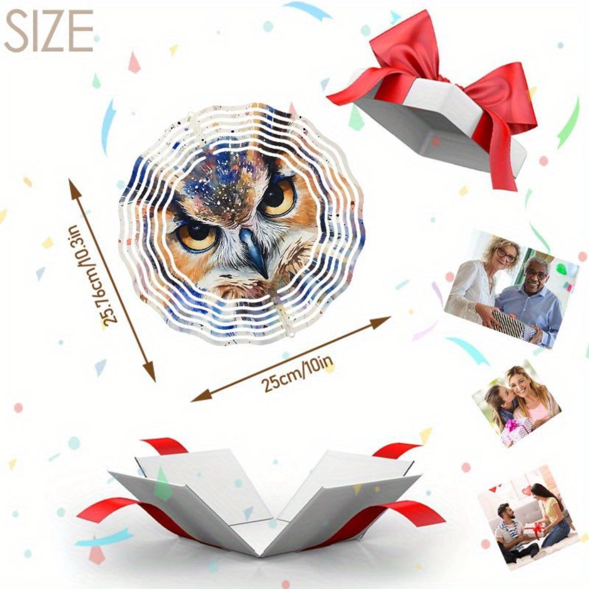 

Сова Колокольчик ветра Металлическая ветряная мельница с дизайном мандалы Яркий декор для сада на открытом воздухе для патио, двора, балкона Не требует электричества