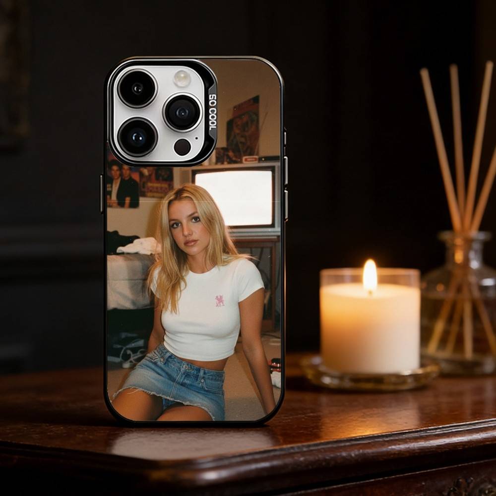 B-Britney SINGER S-Spears  Phone Case Color Silver Shell For IPhone 17 16 15 14 13 12 11 Pro Max Plus