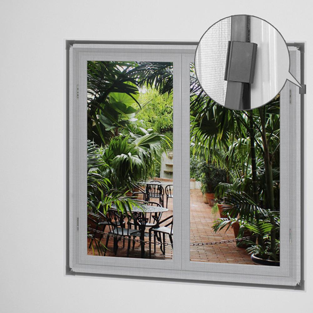 Magnetic Self Adhesive Screen Net Windows Anti Mosquito Screen DIY Window Screen Mesh for House Windows White Frame Grey Mesh