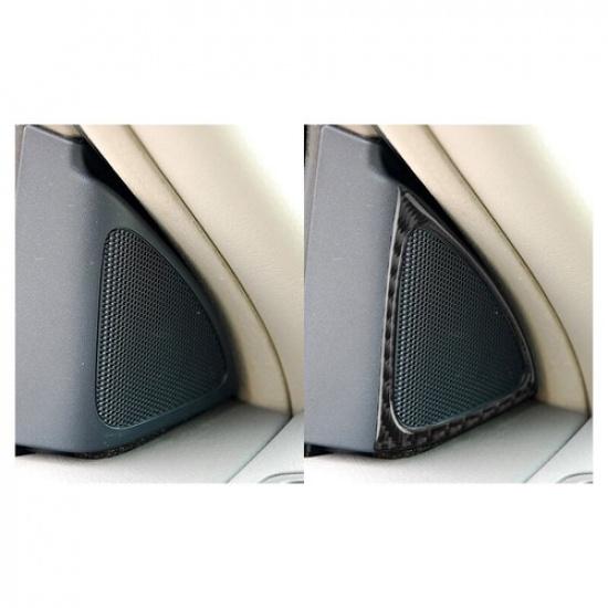2Pcs Carbon Fiber Door Speaker Frame Cover Trim For Toyota Corolla 2006-2012