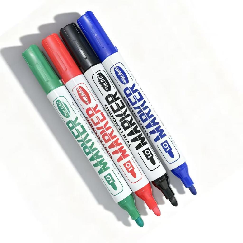 4PCS Round Tip Dry Erase Markers - Erasable Whiteboard Pens for Home/Office/Classroom, Smooth Writing