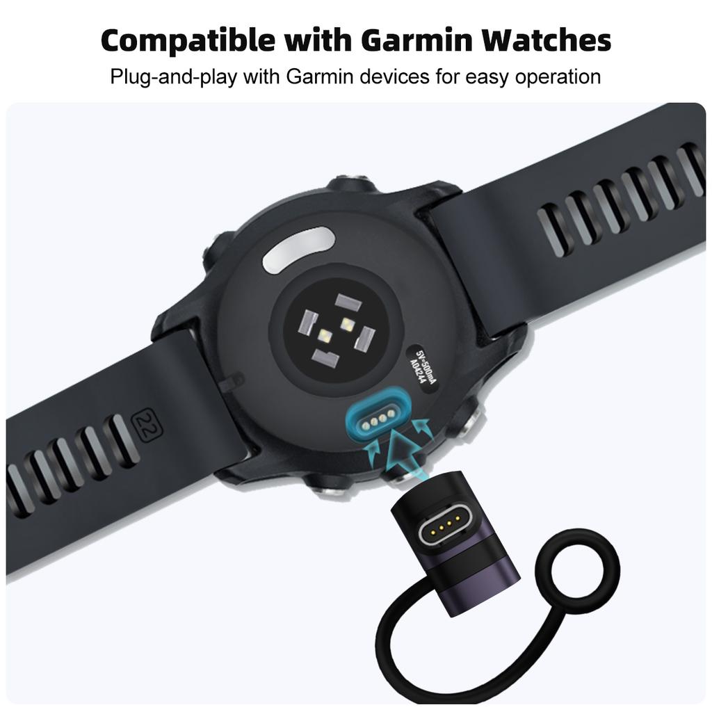Watch Charger Adapters Type C Female to Male Charging Connector Compatible with Garmin Fenix 7/7S/7X/6/6X/6S and More 7