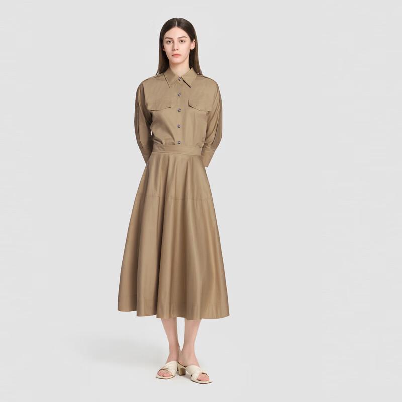 ELLASSAY Simple Lapel Shirt Midi Dress
