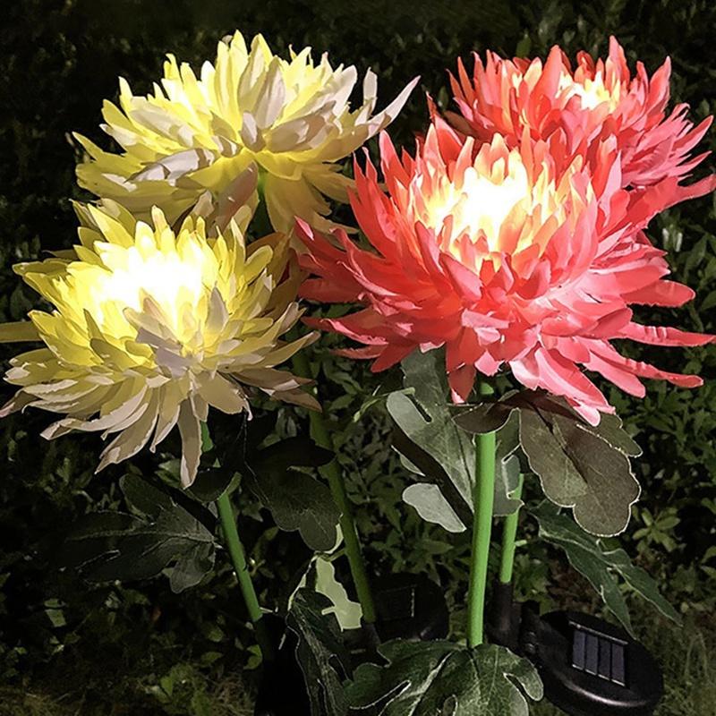 Solar Chrysanthemum Garden Lights Decorative Landscape Lighting Outdoor for Pathway,Garden, Patio, Yard, Walkway,Garden, Flowerbed, Fence
