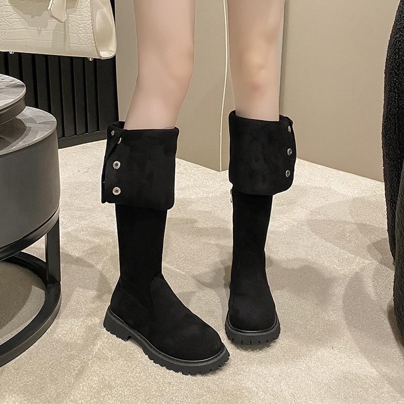 Over-the-knee Boots for Women's 2025 New Autumn and Winter, Small People Increase Their Height, and Two Wear Folded Maillard Boots, Long Boots.