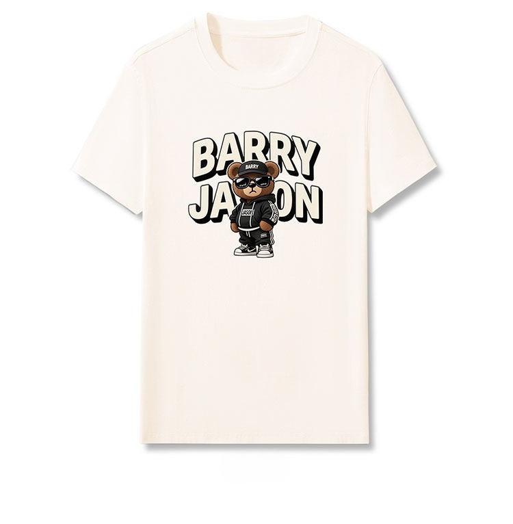 Trendy Casual Roundneck Shortsleeved Tshirt for Men Summer 2026 New Style Cartoon Bear Printed Shirt