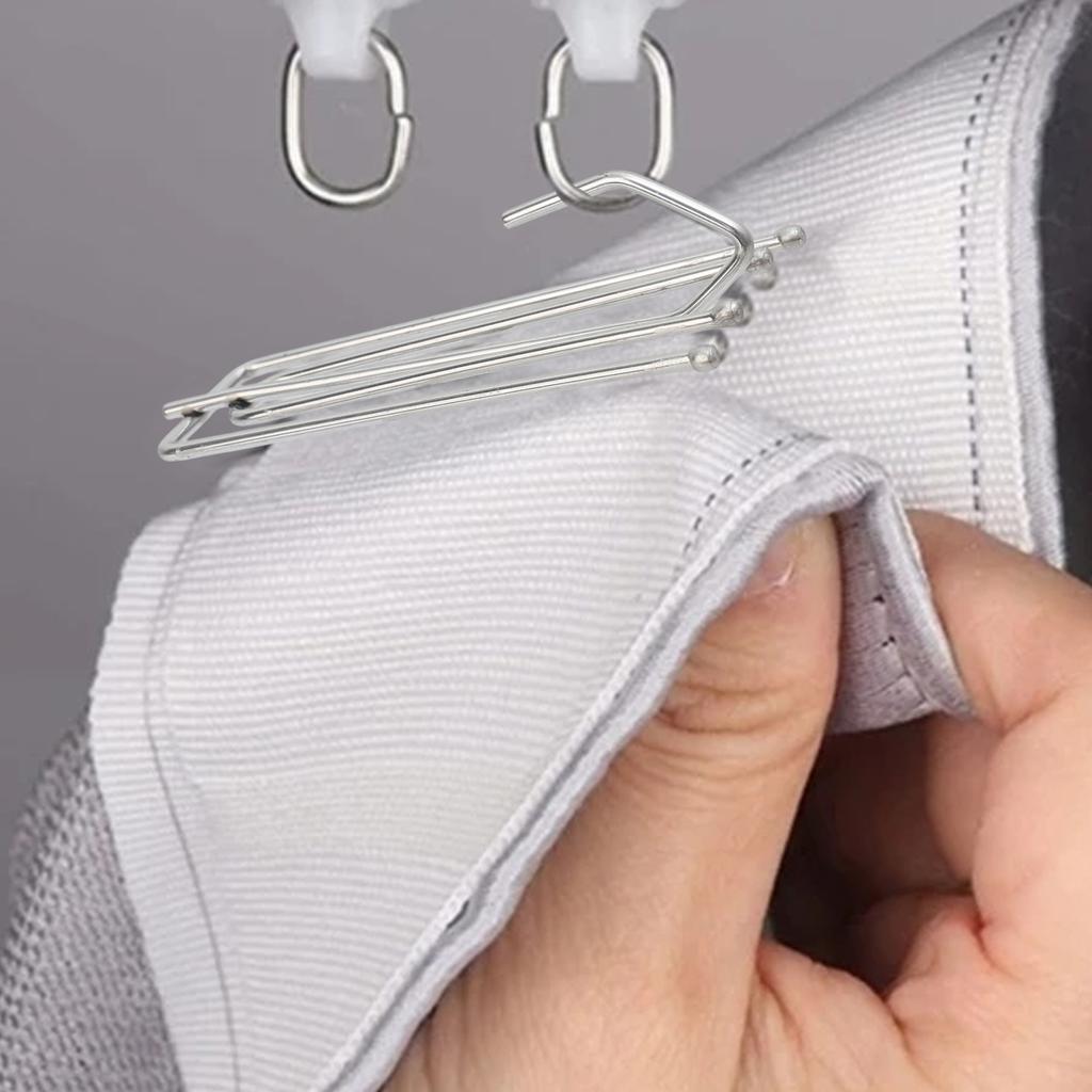 10-100pcs Curtain Tape Hooks Alloy Shower Curtain Cloth Clamp DIY Drapes Traverse Rod Slides Clasp Bathroom Pinch Pleat Clips