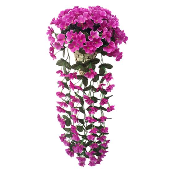 Artificial Hanging Violets Faux Violets with Flowers for Home Wall Vines Realistic Fake Window Box