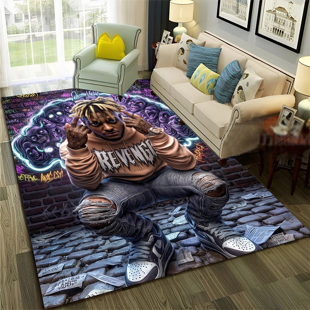 3D Top Rapper Legende Star Kunst Cartoon Hip Hop Teppich für Schlafzimmer Wohnzimmer Sofa Zuhause Fußmatte Dekor,großer Spiel-Rutschfester Bodenbelag