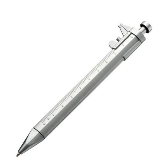 2 Pcs Gel Pens with Vernier Caliper Retractable Ballpoint Pen with 10cm Metric Caliper Ruler Multifunctional Shock-proof Measuring Tool