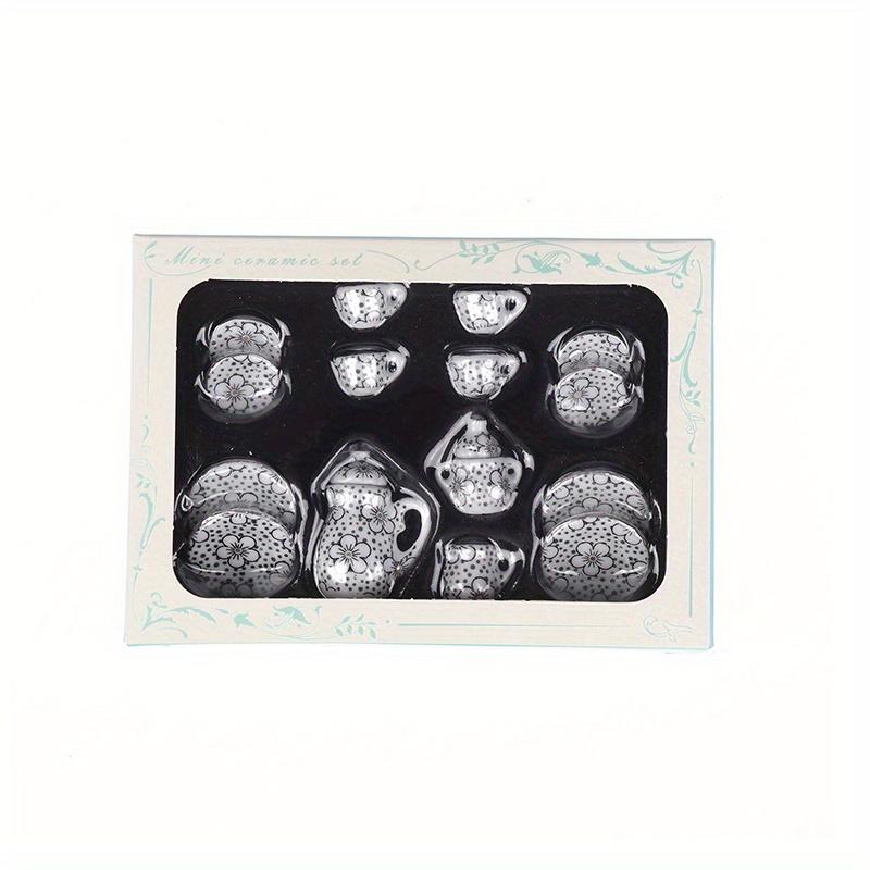 15ks Sada Mini Čajová Konvička Talířky Šálky Příslušenství Mini Keramické Nádobí Mikro Akvárium Krajina Terénní Úprava Ornament