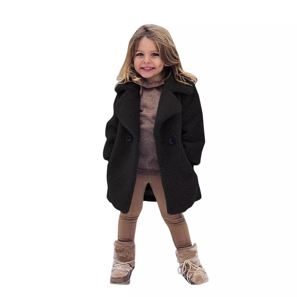 Children's Casual -color Coat Casual Long-sleeved Coat With Pockets
