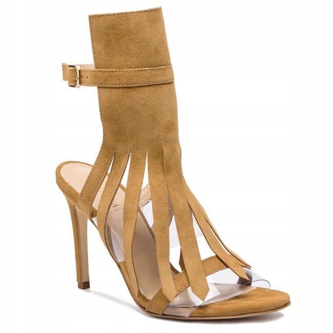 Eva Minge Damen Sandalen mit Leder Absatz 37 3T5G1* Hochzeit