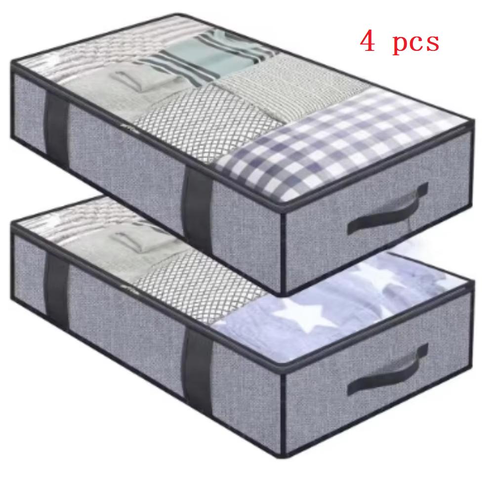 2PCS Household Bed Bottom Storage Box Collapsible Non-Woven Clothing Quilt Toy Blanket Storage Box Storage Bag