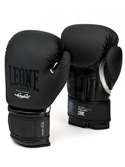Guantoni Da Boxe Leone 1947 GN059 – Modello Black&White, 10 Oz, Pelle Sintetica Con Imbottitura Sagomata, Per Muay Thai E K1