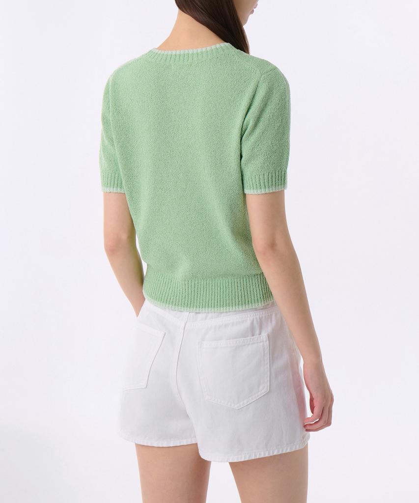 MUSINSA STANDARD WOMAN Women'S Mini Boucle Ringer Short Sleeve Knit [Green/Mint]