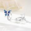 S925 Silver Dreamy Blue Butterfly Earrings Hoop Earrings Women Jewelry Trendy Anniversary Gifts
