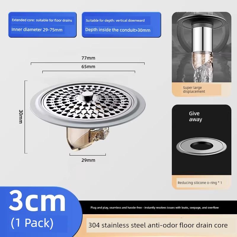 Magnetic Anti-Odor Core for Bathroom Floor Drain, Universal Bathroom Drain Pipe Filter, Anti-Insect and Anti-Odor Device for Toilet