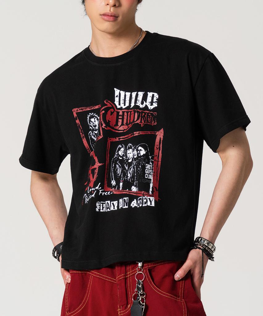 Geuleigaijeukeulleob Wild Children Graphic Short Sleeve T-Shirt Black