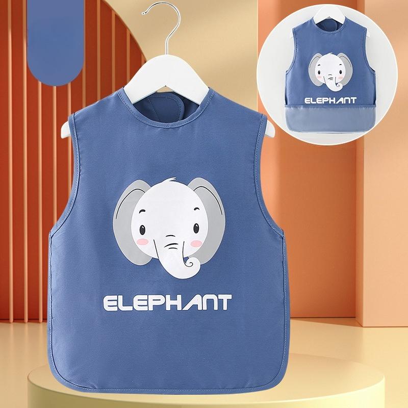 Cartoon Waterproof Kawaii Children Sleeveless Bibs Meal Burp Cloth Anti Dirty Apron Elephant Giraffe Feeding Accessories