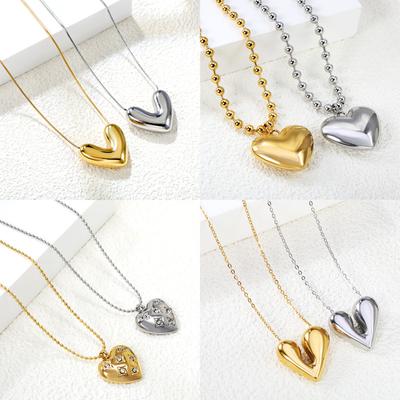 Simple And Elegant Gold Heart Pendant Necklace Minimalist Collarbone Chain Trendy Ins Jewelry