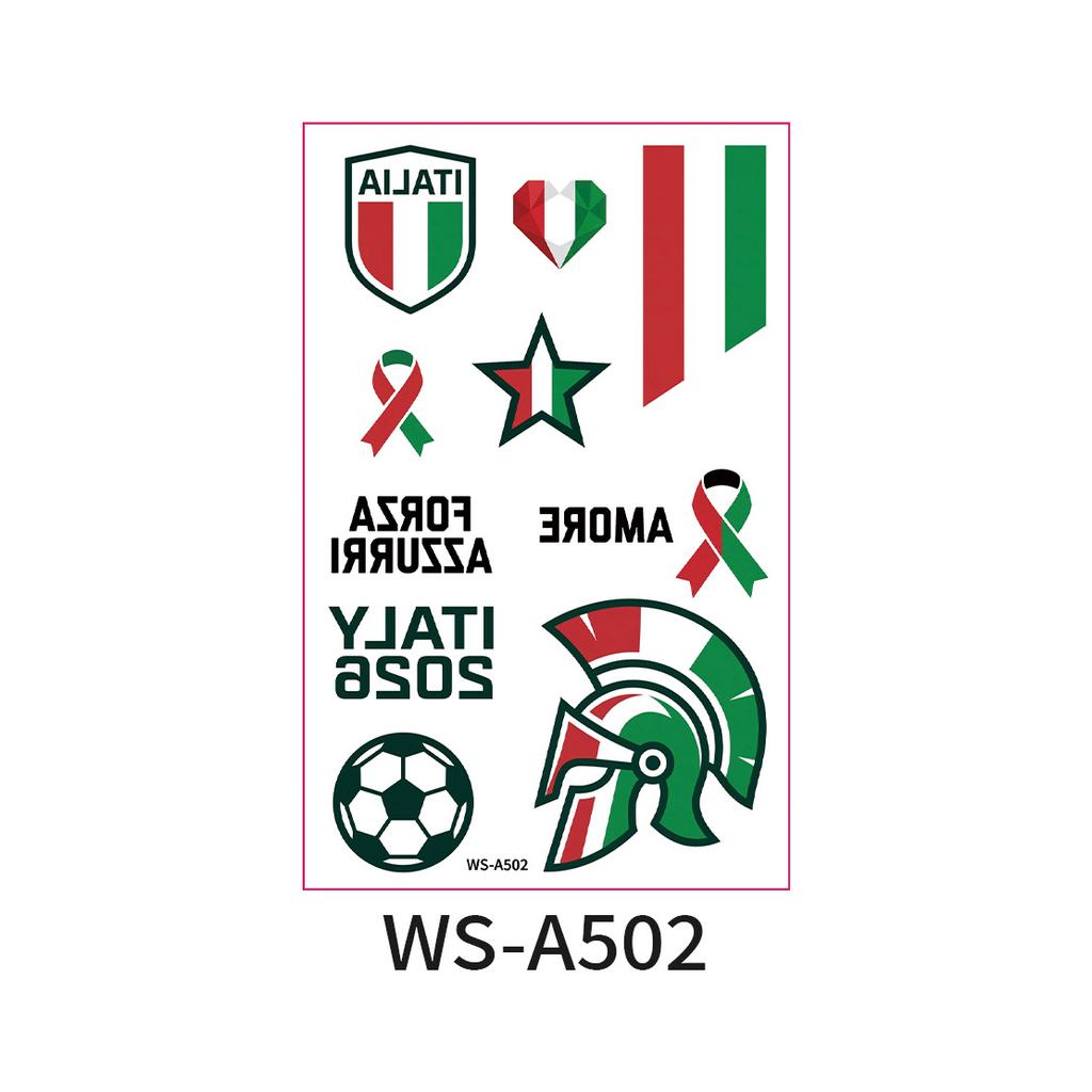 World Cup Argentina Belgium Fans Flag Face Sticker Waterproof Competition Game Tattoo Sticker