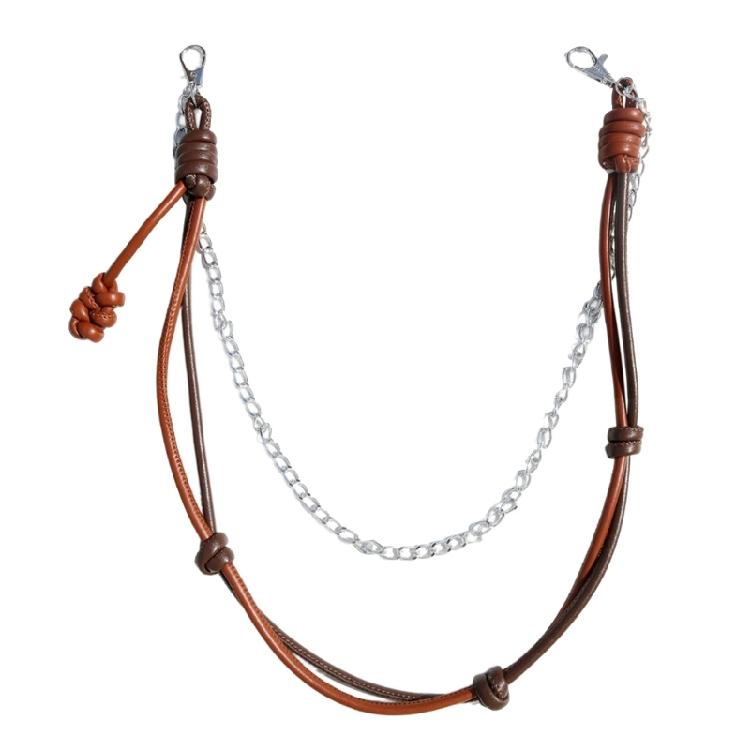 

Sturdy PU Leather Keyring Handwoven Rope Designs Retro Styles Decorative Bag Charm Accessory
