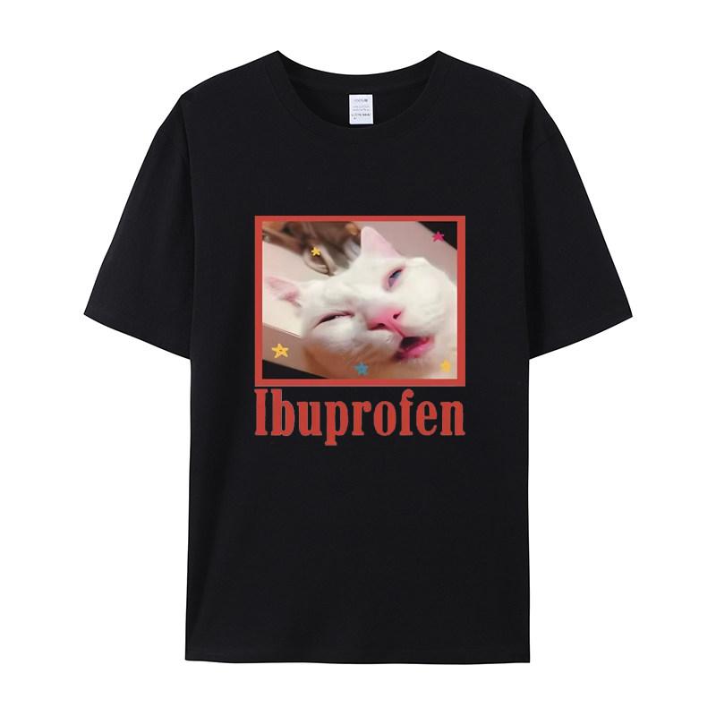 2026 NEW Abstract cat meme interesting cat casual men s and women s T-shirt summer pure cotton loose top S