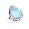 Natural Republic Larimar Gemstone 925 Solid Sterling Silver Gift Ring S.6 H0o21