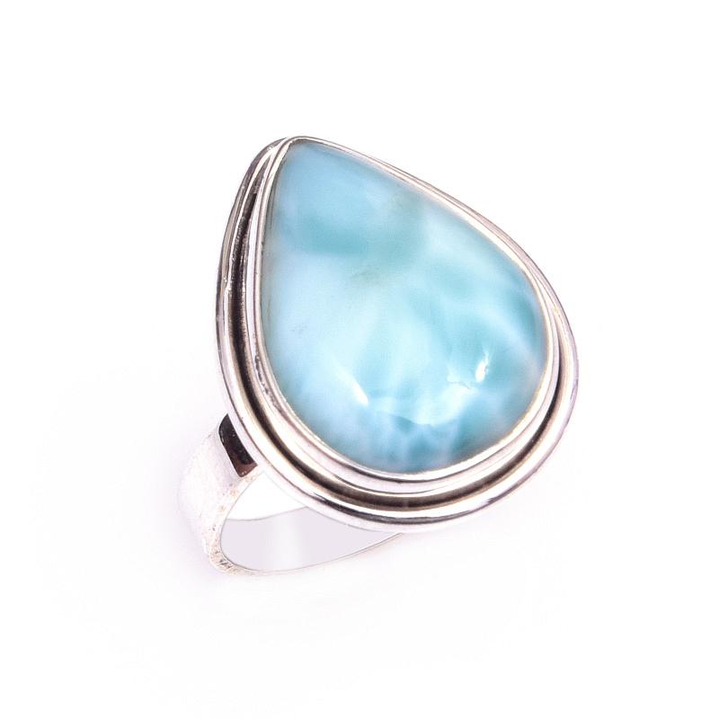 Natural Republic Larimar Gemstone 925 Solid Sterling Silver Gift Ring S.6 H0o21