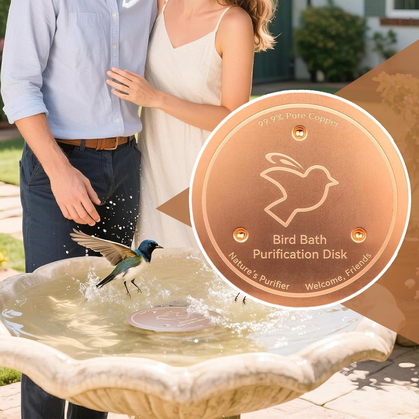 1pc Bird Bath Copper Disk With 3 Point Support Bird Bath Purification Tray Metal Cleaner Disks Feeder Accessories For Water Bowl