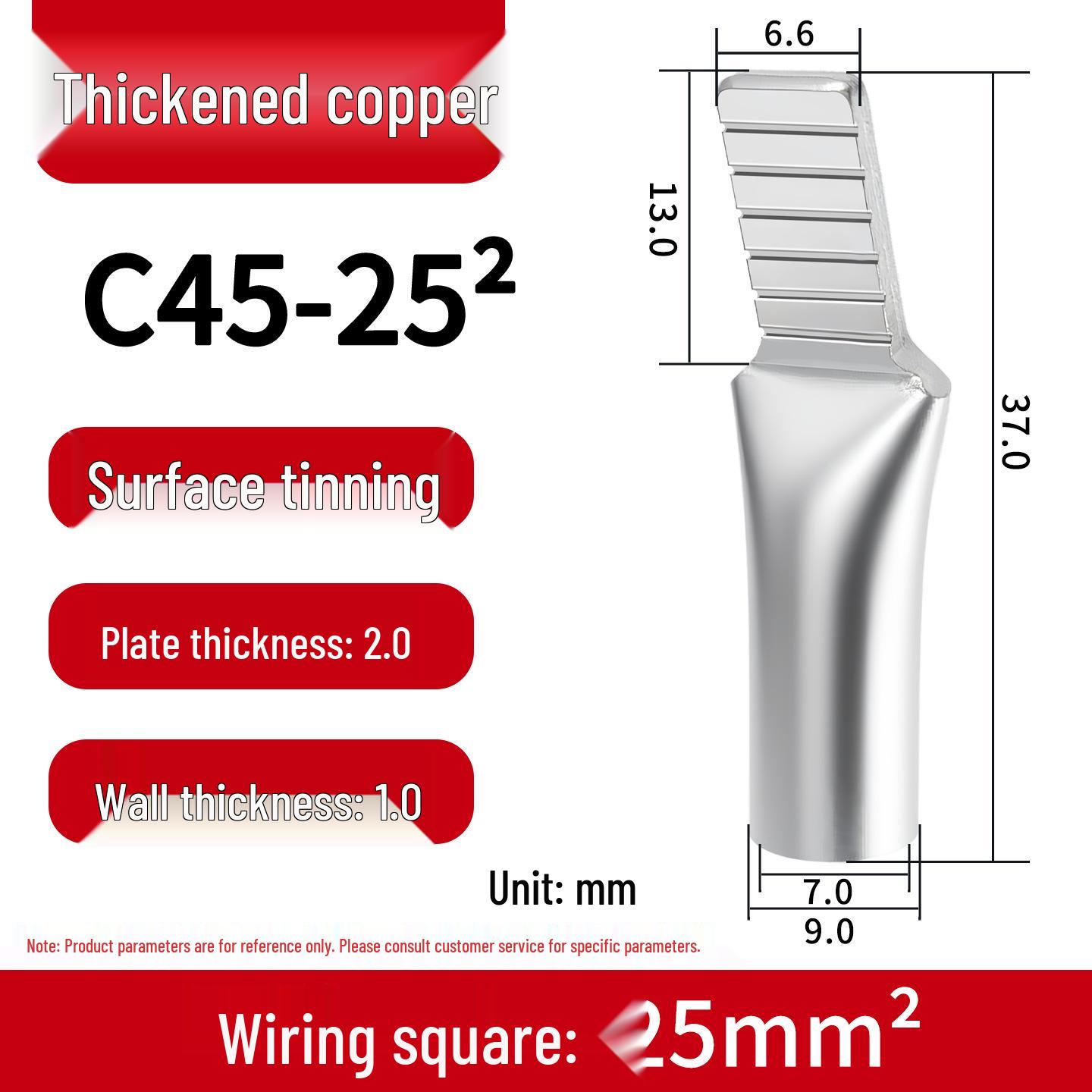 Huaxi Tech C45 Duckbill Copper Lug Pin Terminal - Purple Copper Wire Ear