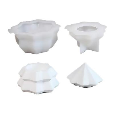 Resin Jar Mould Silicone Mold with Lid Heat Resistant Christmas Tree Candle Silicone Mould For Candle Cup Soap Chocolate