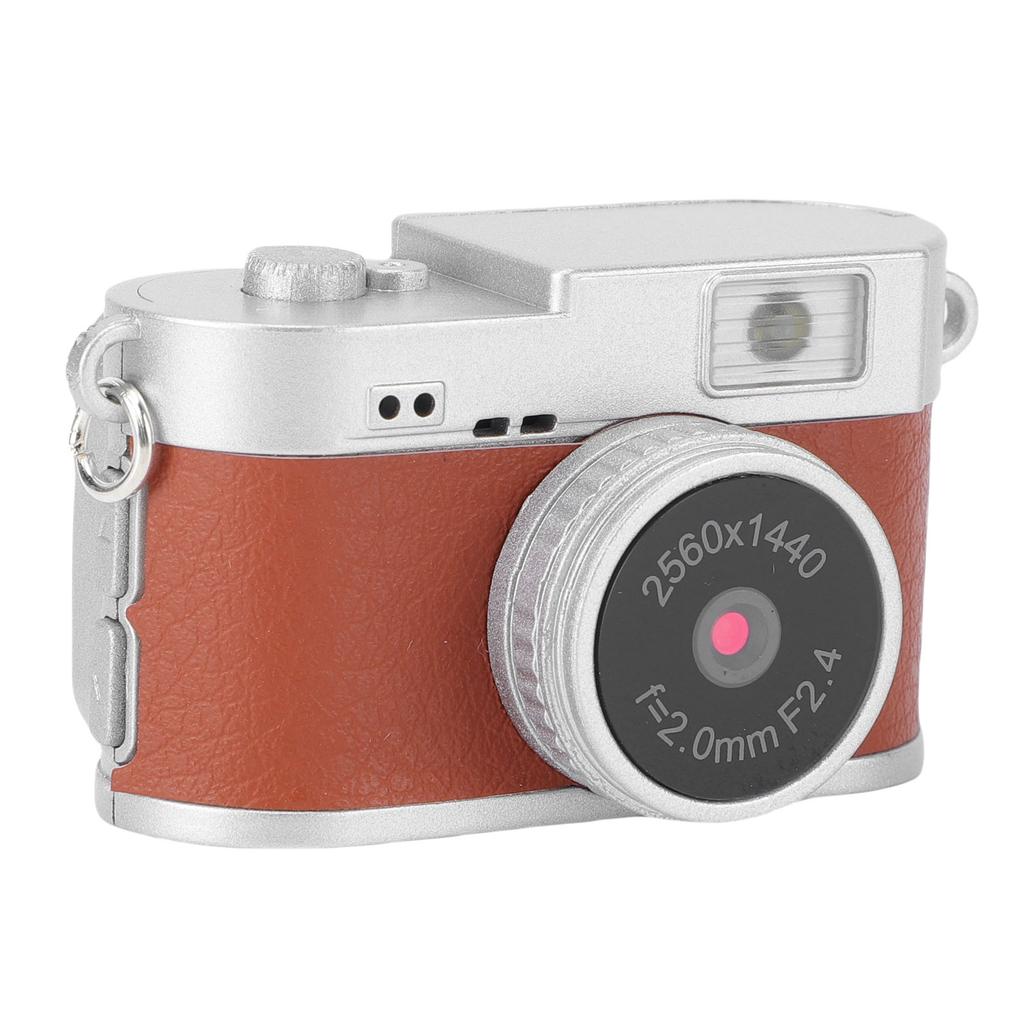 Keychain Camera 2K FHD Video 2MP Photo 1.47 Inch Color Screen Built in 4 Filters LED Flash Rechargeable Small Retro