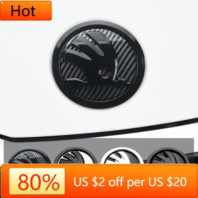 AHUQ1 For Skoda Car Sticker 2025 New 80mm 90mm ABS Emblem For Skoda Fabia 1 2 Octavia a7 RS Superb Rapid Yeti Karoq Vision Car Head Fr