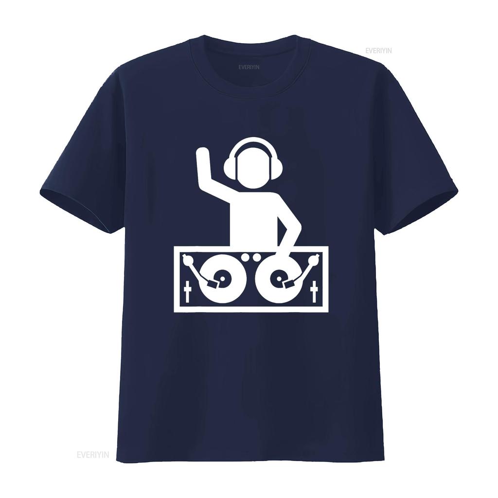 DJ z gramofonami Koszulka vintage Sprana Wygodny Top Do Codziennego Noszenia streetwear moda projektant ubrania Codzienny Miękki