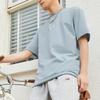 Li-Ning Comfortable Soft Casual Loose Round Neck Pullover Short Sleeve T-Shirt Men Tops Mist-Blue AHST735-3