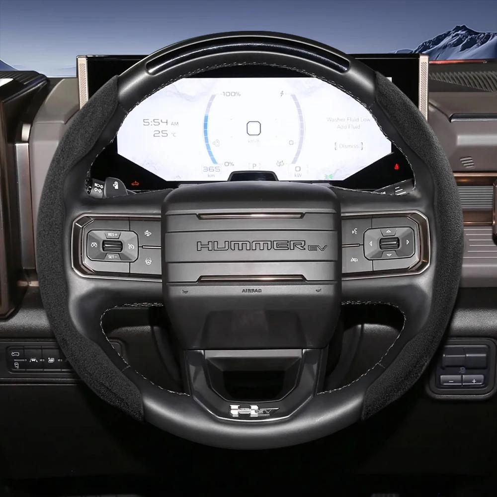 Suitable for Gmc Sports Suede Steering Wheel Cover, Split Snap-On Anti-Slip Cover for Models Such as Sierra 1500 Hd, Yukon,