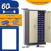Small Blue 60-Drawer Parts Storage Cabinet with Door