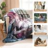 Cartton Kafka Purple Flannel Blanket Anime Honkai Star Rail Printed Warm Soft Blankets Decor Home Bed Multifunctional Blankets