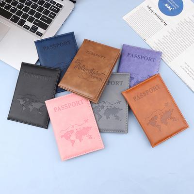 Pu Leather Card Case Cover Unisex New Simple Fashion Passport Cover World Thin Slim Travel Passport Holder Wallet Gift