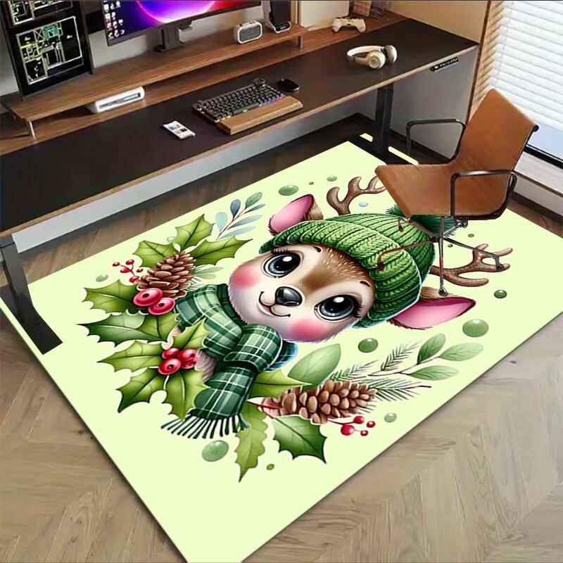 1PC Deer, Winter Extra Large Non Slip Floor carpet, Office, family, Studio   Large Area Rug Indoor Rugs, Bold Statement Piece