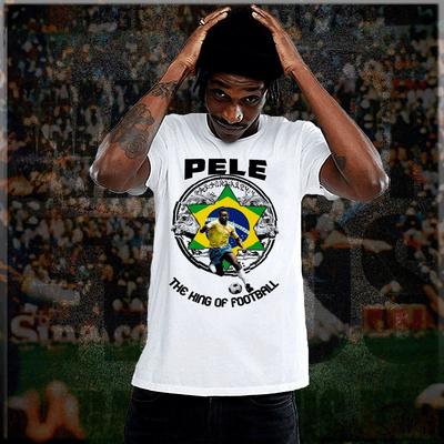 Fußball T-Shirt Pele Brasilianischer König des Fußballs Legende Weltmeisterschaft, Brasilien, S-3XL